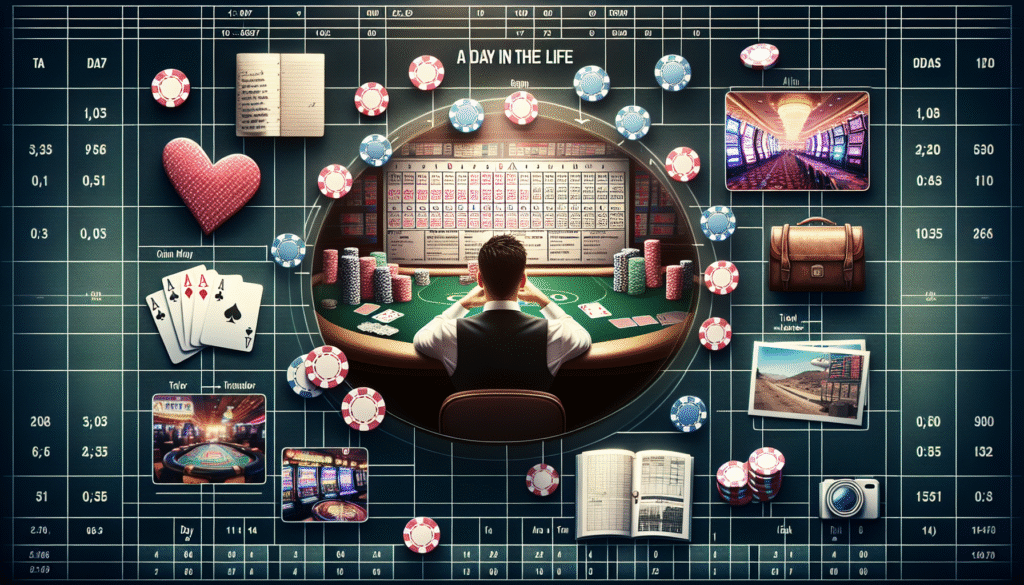 Casino table with chips and cards