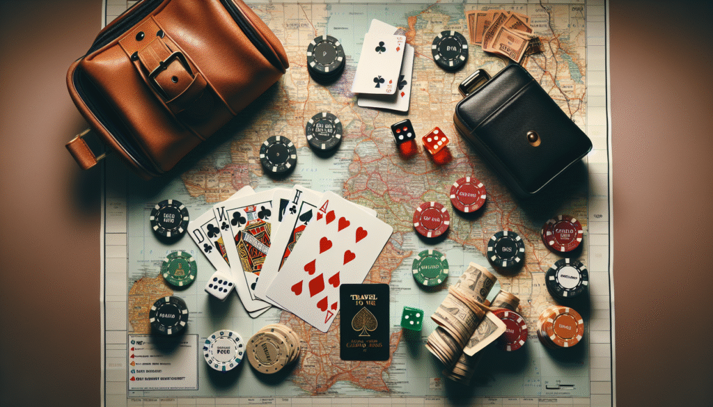 High-quality poker accessories arranged for casino travel