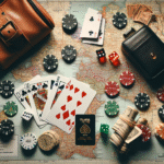 High-quality poker accessories arranged for casino travel