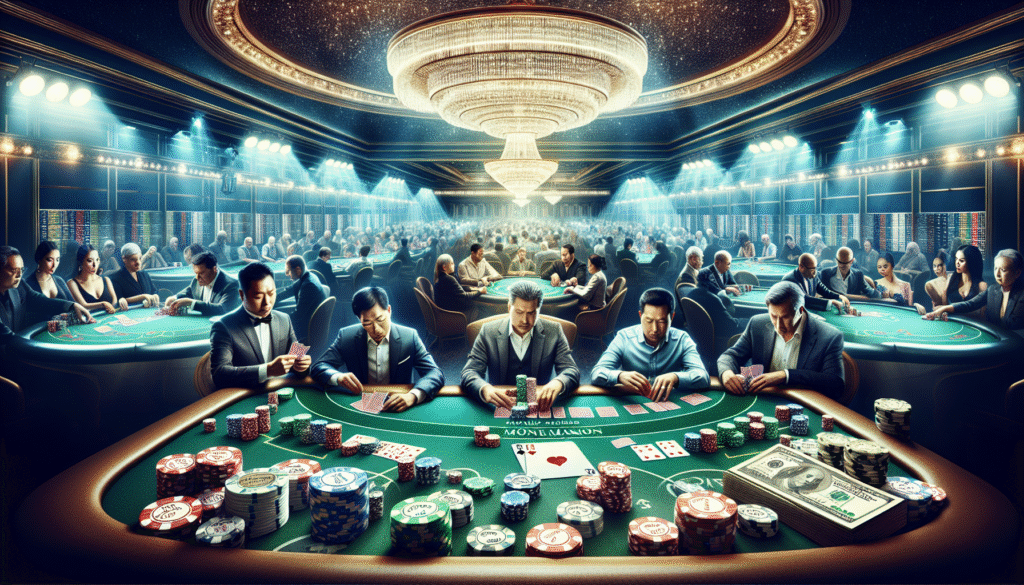 Casino interior with table games for strategic play