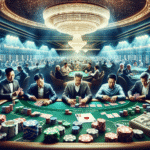 Casino interior with table games for strategic play