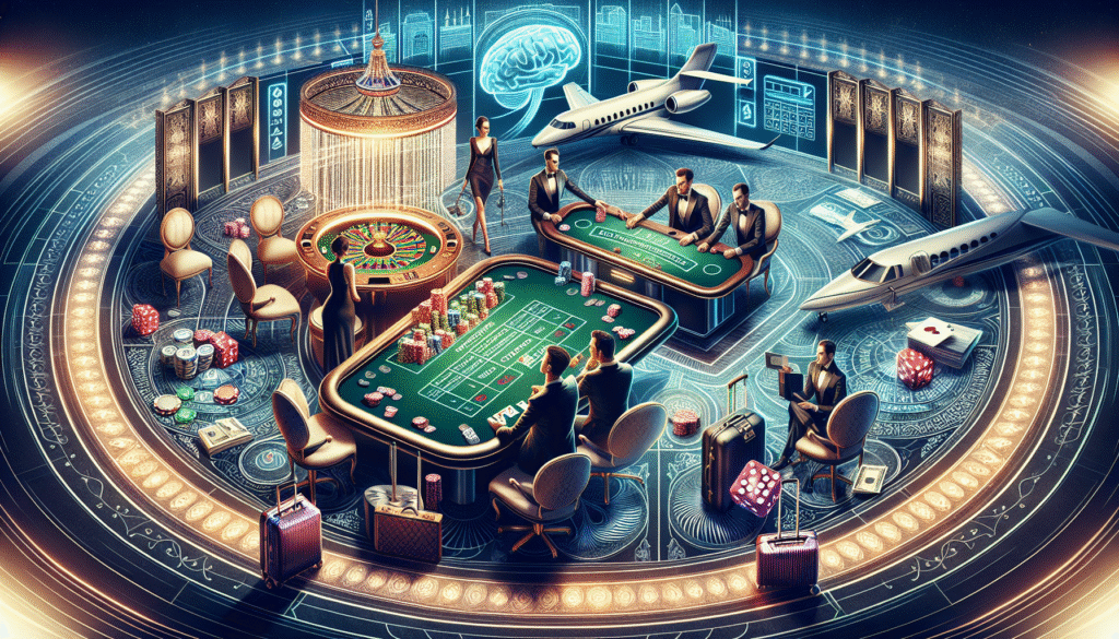High-stakes baccarat table in a luxury casino setting