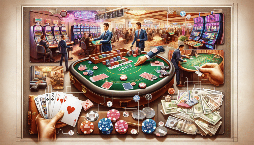 Casino travel strategy with poker table action