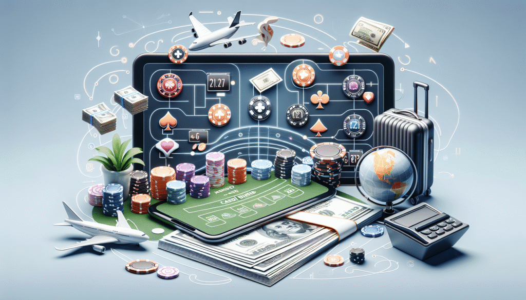 Casino table with chips and cards