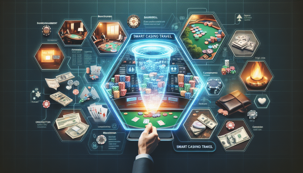 Vibrant casino floor with table games and players