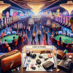 Casino table with chips and cards