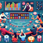 Casino table setup for blackjack with chips and cards