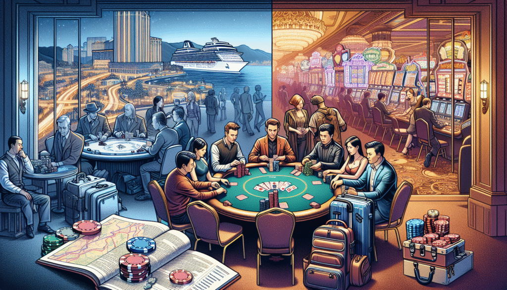 Casino table with chips and cards