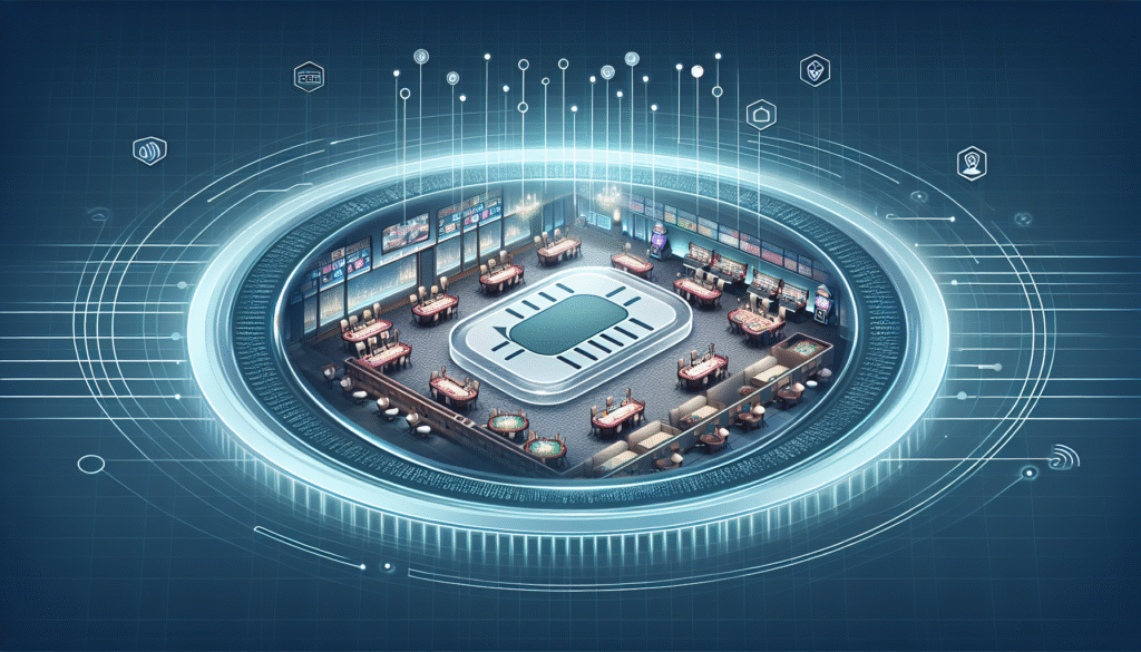 A scenic casino travel environment with RFID tracking in action