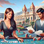 Casino table with chips and strategic play setup